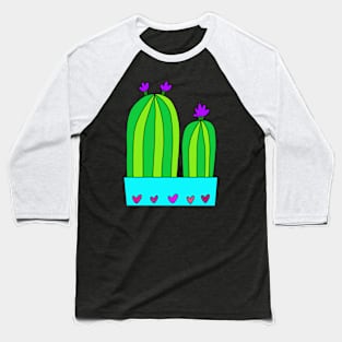 Cute Cactus Design #20: 2 Flower Comb Cacti Baseball T-Shirt